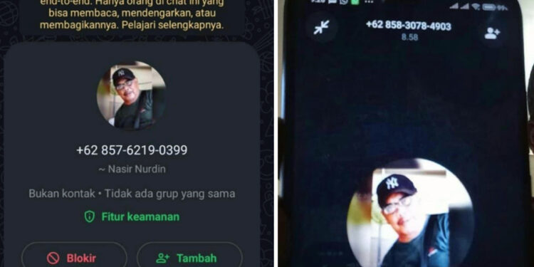 Tangkapan layar smartphone yang mengaku ketua PWI Aceh